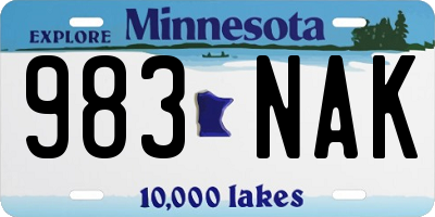 MN license plate 983NAK