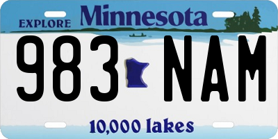 MN license plate 983NAM