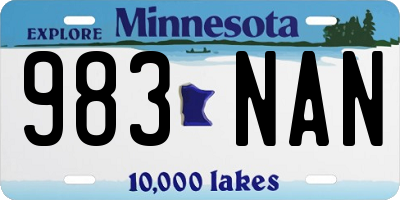 MN license plate 983NAN