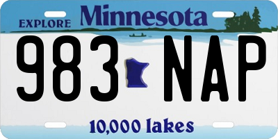 MN license plate 983NAP