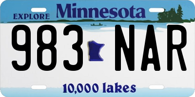 MN license plate 983NAR