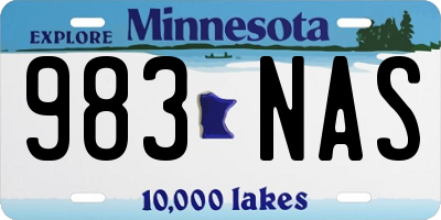 MN license plate 983NAS