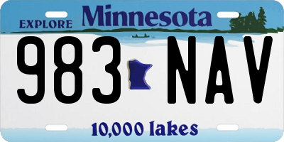 MN license plate 983NAV