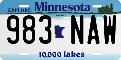 MN license plate 983NAW