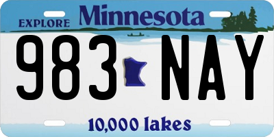 MN license plate 983NAY