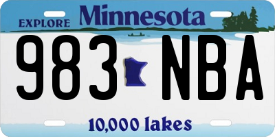 MN license plate 983NBA