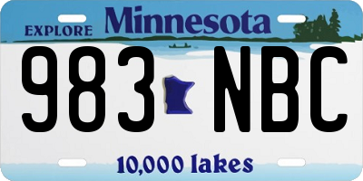 MN license plate 983NBC