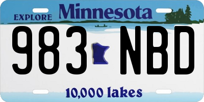 MN license plate 983NBD