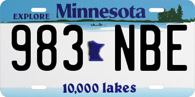 MN license plate 983NBE