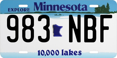 MN license plate 983NBF