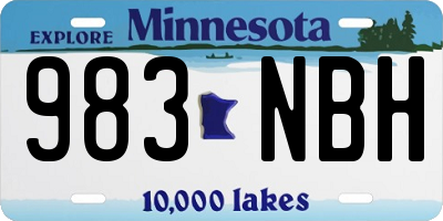 MN license plate 983NBH