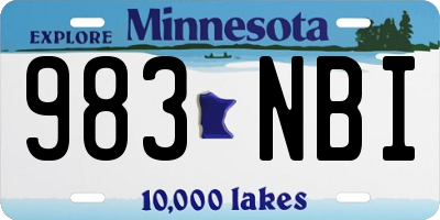 MN license plate 983NBI