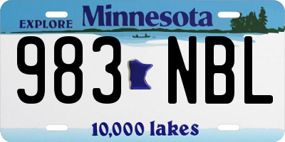 MN license plate 983NBL
