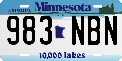 MN license plate 983NBN