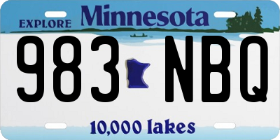 MN license plate 983NBQ