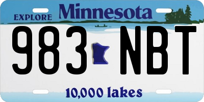 MN license plate 983NBT