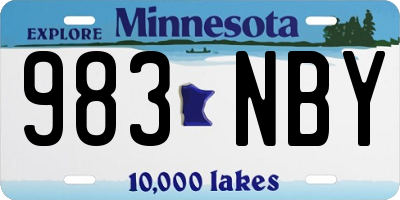 MN license plate 983NBY