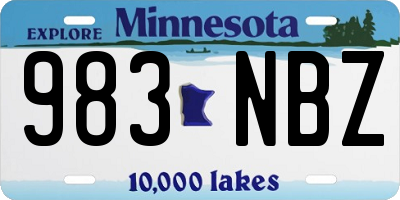 MN license plate 983NBZ