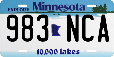 MN license plate 983NCA