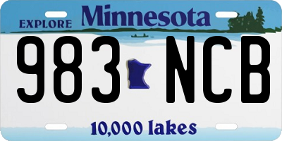MN license plate 983NCB