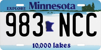 MN license plate 983NCC