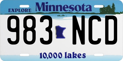 MN license plate 983NCD