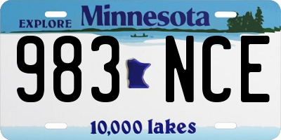 MN license plate 983NCE