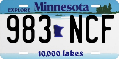 MN license plate 983NCF