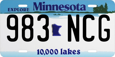 MN license plate 983NCG