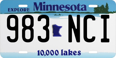 MN license plate 983NCI