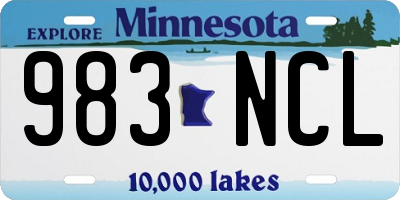 MN license plate 983NCL