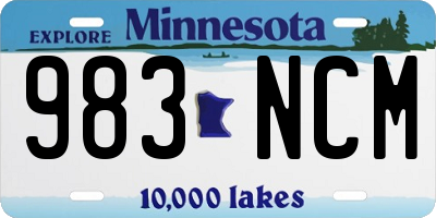 MN license plate 983NCM