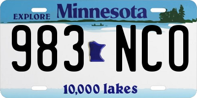 MN license plate 983NCO