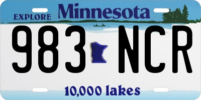 MN license plate 983NCR