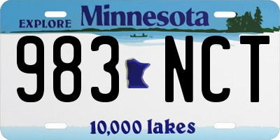 MN license plate 983NCT