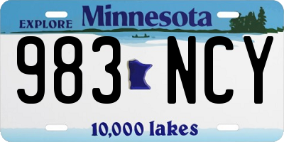 MN license plate 983NCY