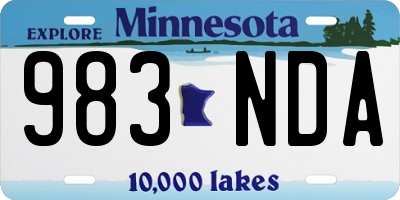 MN license plate 983NDA