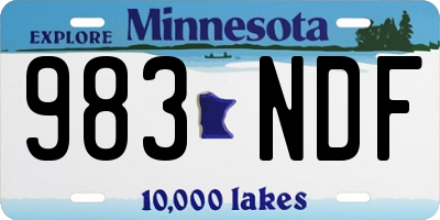 MN license plate 983NDF