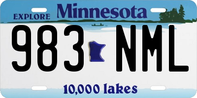 MN license plate 983NML