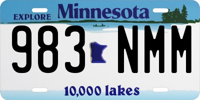 MN license plate 983NMM