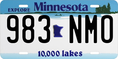MN license plate 983NMO