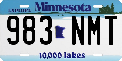 MN license plate 983NMT