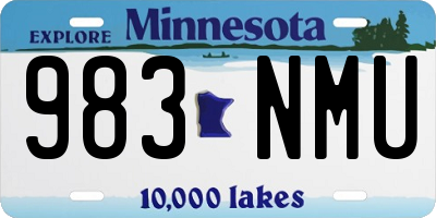 MN license plate 983NMU