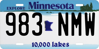 MN license plate 983NMW