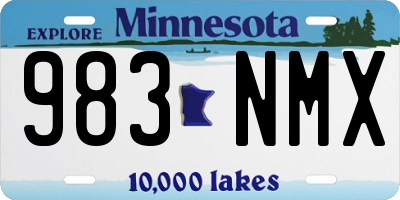MN license plate 983NMX