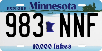 MN license plate 983NNF