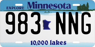 MN license plate 983NNG