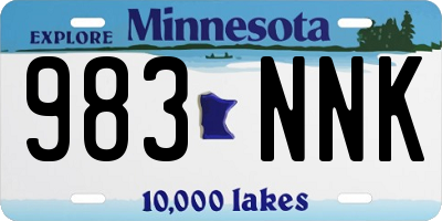 MN license plate 983NNK