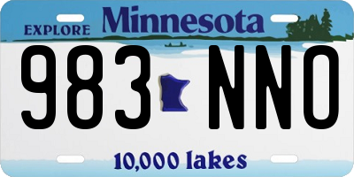 MN license plate 983NNO