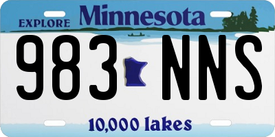 MN license plate 983NNS
